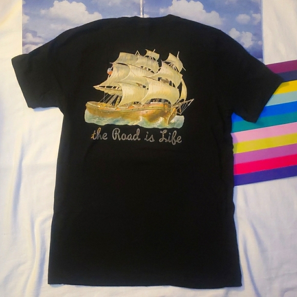 The Road is Life Sz Medium T-shirt Skateboard brand ~ high and dry - Picture 5 of 5
